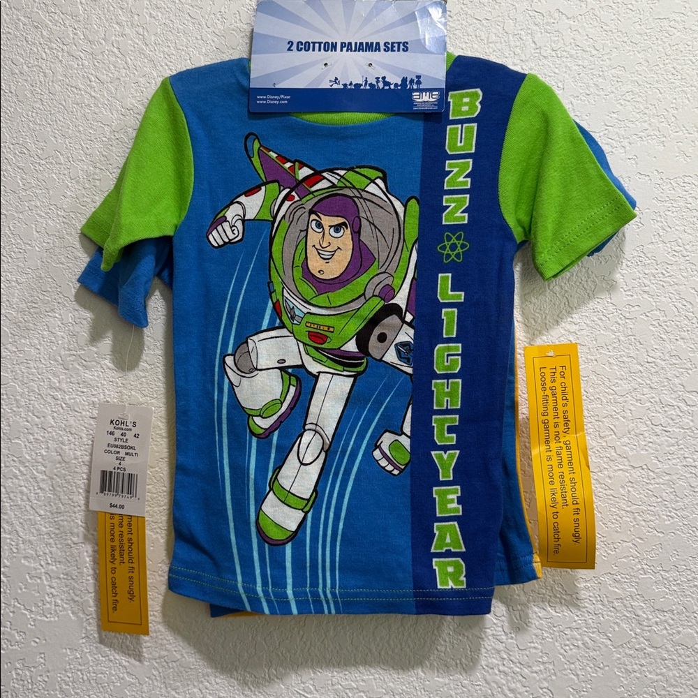 Disney Pixar Toy Story 2 Pack Pajama SHIRTS ONLY 4T Buzz & Woody 100%cotton